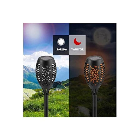 Dodes Solar Alev Efektli Bahçe Lambası