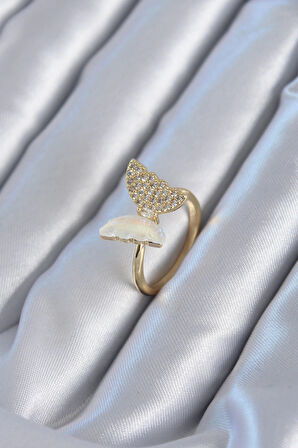 Dodes Gold Renk Zirkon Taş Detay Pirinç Kadın Yüzük TG27BYK2815