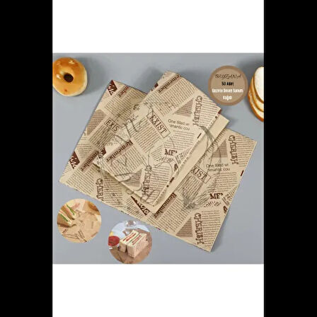 Dodes Vintage Gazete Desenli Sunum Kağıdı 50 Adet