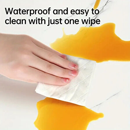 Dodes Vinil Beyaz Mermer Desenli Alüminyum Plastik Duvar Sticker