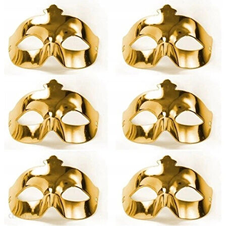 Dodes Altın Metalize Renk Düz Balo Parti Maskesi