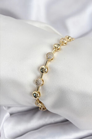 Dodes Pirinç VIP Seri Gold Renk Topçuk Model Kadın Bileklik TG27BB7923