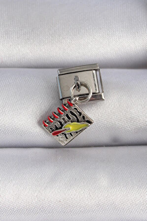 Dodes Dodes 316L Çelik Gümüş Renk Sallantı Defter Figür Nomination Charm TG27BC1055