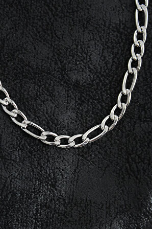 Dodes 316L Çelik Kalın Figaro Zincir Model Gümüş Renk Erkek Kolye TG27ERK1394