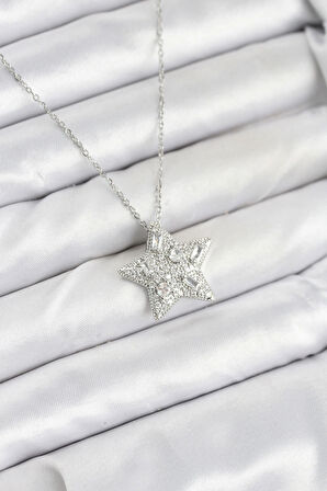 Dodes Dodes 316L Çelik Zincir Gümüş Renk Yıldız Model Kadın Kolye TG27BKO10624