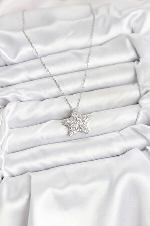 Dodes Dodes 316L Çelik Zincir Gümüş Renk Yıldız Model Kadın Kolye TG27BKO10624