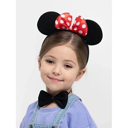 Dodes Minnie Mouse Kostüm Seti Taç Kuyruk Papyon Gösteri Seti