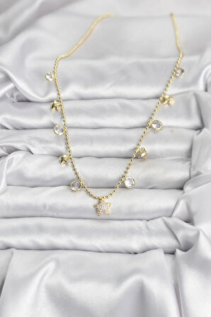 Dodes Dodes Pirinç Gold Renk Yıldız Model Kadın Kolye TG27BKO10640