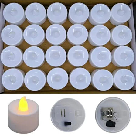 Dodes 24'lü Pilli Mum Seti 3.4 cm