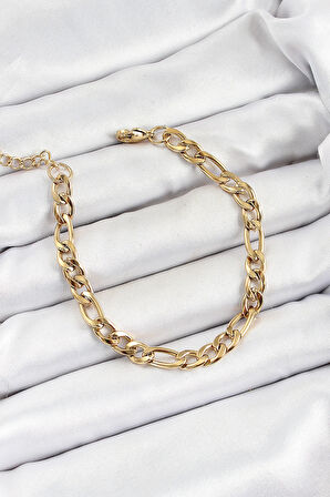 Dodes 316L Çelik Gold Renk Zincir Erkek Bileklik TG27EB3734