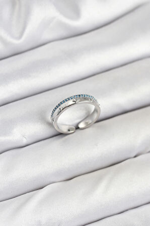 Dodes Pirinç Gümüş Renk Sıralı Zirkon Taşlı Kutup Yıldızı Model Kadın Yüzük TG27BYK3837