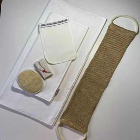 Dodes %100 Keten 6'lı Banyo Hamam Seti