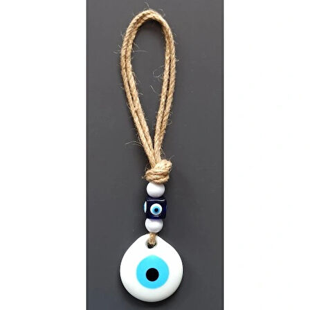 Dodes Beyaz Nazar Boncuklu El Yapımı Duvar Süsü