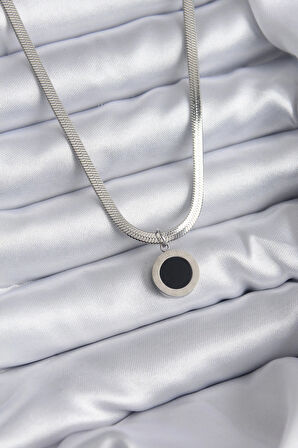 Dodes Dodes 316L Çelik Gümüş Renk İtalyan Zincir Model İşleme Detay Kadın Kolye TG27BKO7866