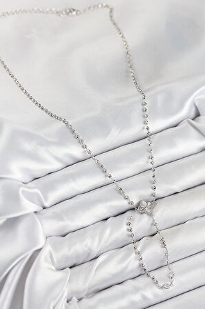 Dodes Pirinç Zirkon Taşlı Yonca Model Gümüş Renk Kadın Y Kolye TG27BKO10498