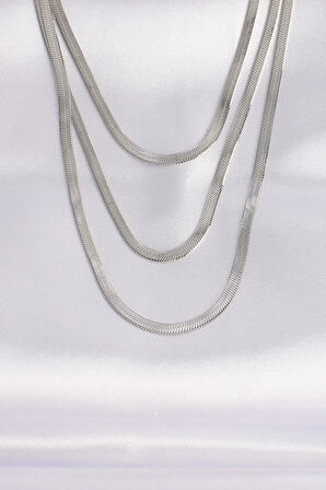 Dodes 316L Çelik İtalyan Zincir Gümüş Renk Çoklu Kolye TG27BKO8698