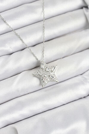 Dodes Dodes 316L Çelik Zincir Gümüş Renk Yıldız Model Kadın Kolye TG27BKO10624