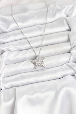 Dodes Dodes 316L Çelik Zincir Gümüş Renk Yıldız Model Kadın Kolye TG27BKO10624