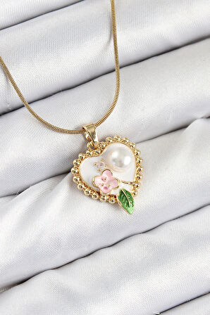 Dodes Dodes 316L Çelik Sanatsal Portre Model Gold Renk Kadın Kolye TG27BKO10486