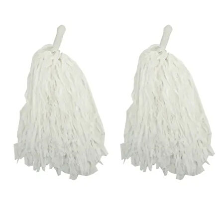 Dodes Beyaz Renk 23 Nisan Gösteri Ponponu (1 Çift / 2 Adet)