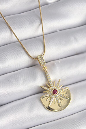 Dodes 316L Çelik Gold Renk Zirkon Taşlı Yıldız Model Kadın Kolye TG27BKO9518