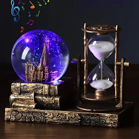 Dodes Dekoratif Kar Küresi ve Kum Saati Gold