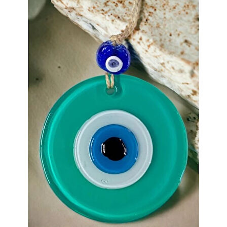 Dodes Yeşil Nazar Boncuklu Duvar Süsü 10 Cm Cam Duvar Dekoru