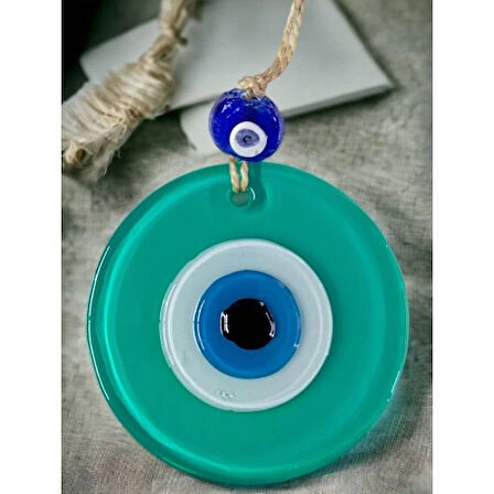 Dodes Yeşil Nazar Boncuklu Duvar Süsü 10 Cm Cam Duvar Dekoru