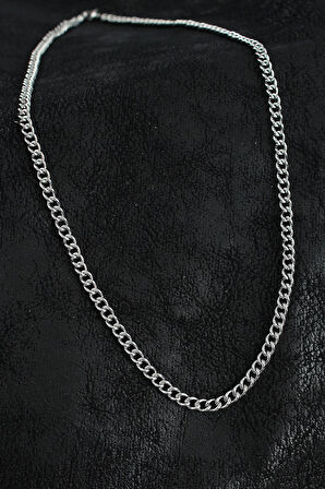 Dodes 316L Çelik Klasik Oval Zincir Model Gümüş Renk Erkek Kolye TG27ERK1390