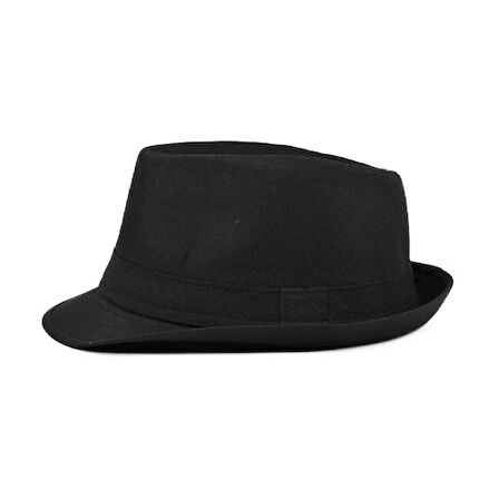 Dodes Çocuk Boy Siyah Kumaş Fötr Şapka Gösteri Şapkası Michael Jackson Şapkası 54 No