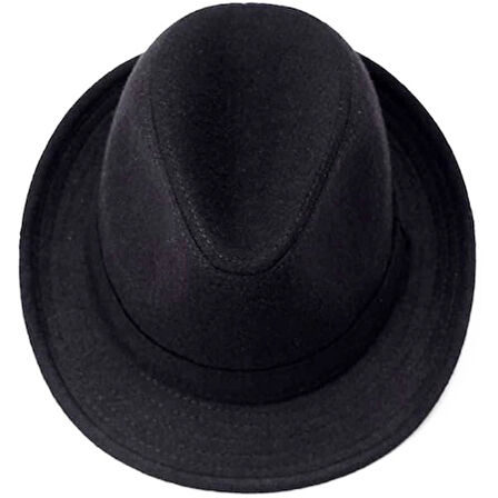 Dodes Çocuk Boy Siyah Kumaş Fötr Şapka Gösteri Şapkası Michael Jackson Şapkası 54 No