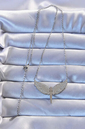 Dodes 316L Çelik Gümüş Renk Zirkon Taşlı Mikail Kolye TG27BKO9264