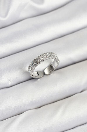 Dodes Dodes Pirinç Gümüş Renk Zirkon Taşlı Sırım Kadın Yüzük TG27BYK3847