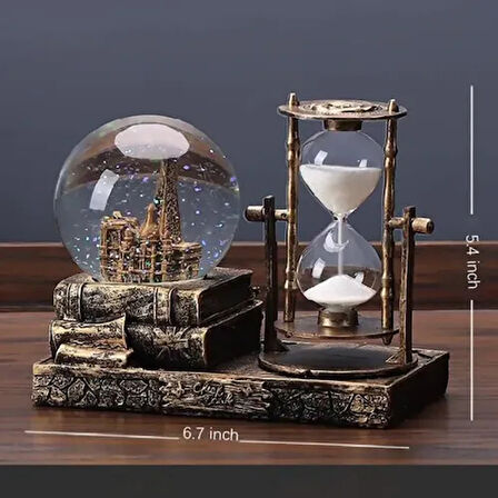 Dodes Dekoratif Kar Küresi ve Kum Saati Gold