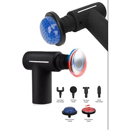 Dodes Sıcak Ve Soğuk Terapili Masaj Tabancası - Şarjlı Isıtmalı Masaj Cihazı - Sporcu Masaj Aleti