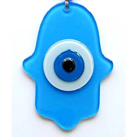 Dodes Nazar Boncuklu Bebek Mavisi Renginde Fatma Ana Bereket Eli Cam Duvar Süsü