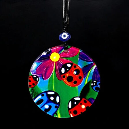 Dodes Uğur Böcekli Cam Duvar Dekoru Hediyelik Süs