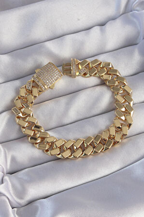 Dodes Dodes Vip Seri Gurmet Zirkon Taşlı Gold Renk Bileklik TG27BB6173