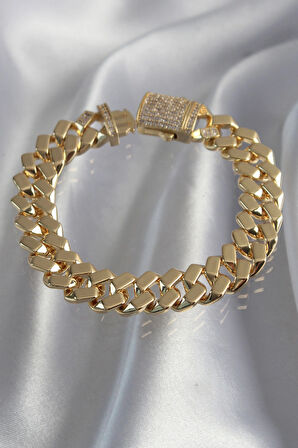 Dodes Dodes Vip Seri Gurmet Zirkon Taşlı Gold Renk Bileklik TG27BB6173