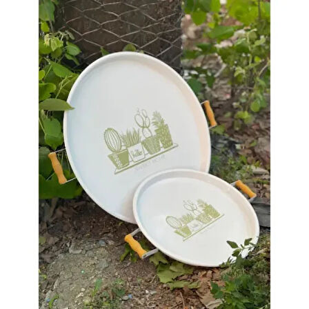 Dodes İkili Yuvarlak Sunum Tepsisi Seti