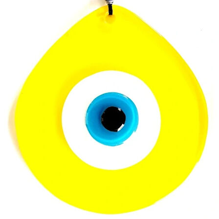 Dodes Mavi Nazar Boncuklu Sarı Renk Nazar Boncuklu Damla Desen El Yapımı Duvar Süsü Hediyelik Eşya