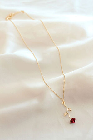 Dodes Dodes Kırmızı Gül Figürlü Kolye TG27BKO6392