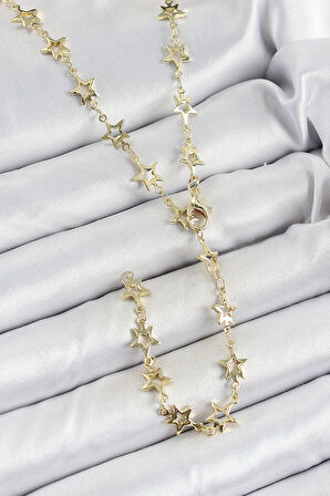 Dodes Dodes Pirinç Gold Renk Yıldızlı Kadın Y Kolye TG27BKO10301