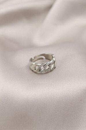 Dodes Dodes Gümüş Renk Metal Zincir Model Taşlı Kadın Yüzük TG27BYK2200