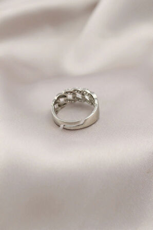 Dodes Dodes Gümüş Renk Metal Zincir Model Taşlı Kadın Yüzük TG27BYK2200