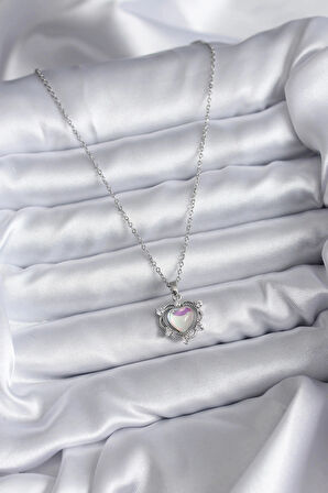 Dodes Dodes 316L Çelik Zincir Gümüş Renk Kalp Model Kadın Kolye TG27BKO7823