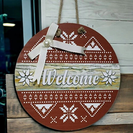 Dodes Dijital Baskı Welcome Kapı Süsü 30 Cm Kapı Süsü