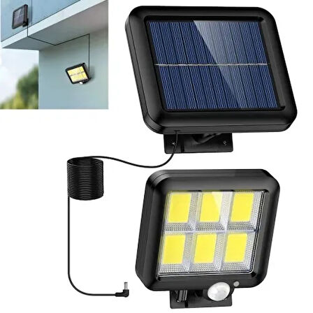 Dodes 120 COB LED Solar Panelli 3 Modlu Duvar Lambası