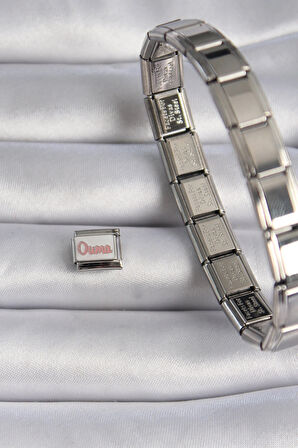 Dodes Dodes 316L Çelik Gümüş Renk Beyaz Pembe Ouma İşlemeli Nomination Charm TG27BC1027