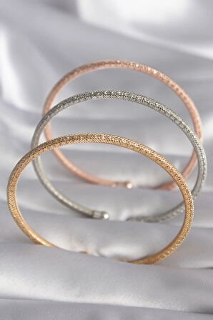 Dodes Dodes Pirinç Mix Renk Hasır Model Zirkon Taş Detay Kadın Bileklik Seti TG27BB5916